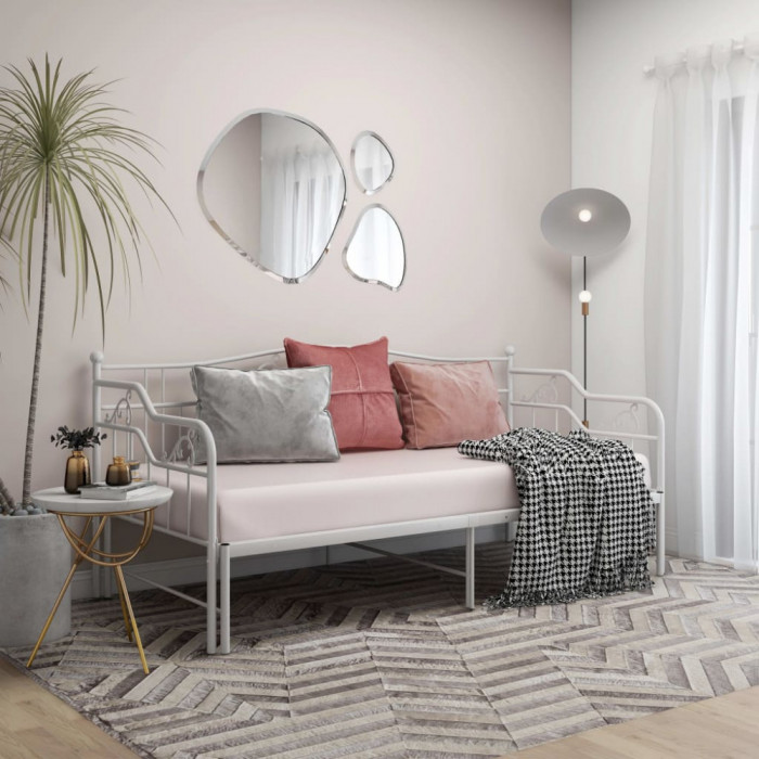Gossi cadru canapea extensibila, alb, 90x200 cm, metal