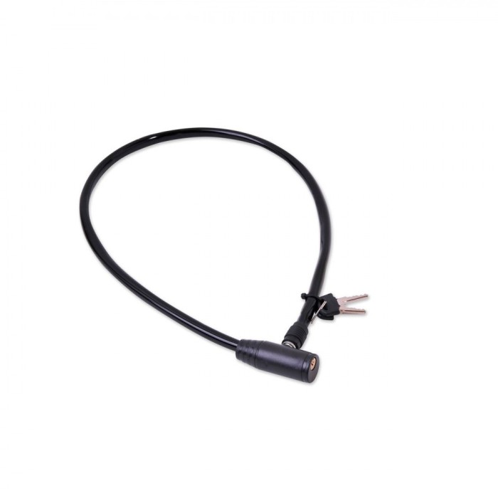 Cablu Antifurt Bicicletă, Grosime 0.5 cm, Lungime 80 cm, Cu 2 Chei, Negru