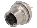 Conector TE Connectivity M12 5 pini mamă 60V IP67 drept T4143412051-000