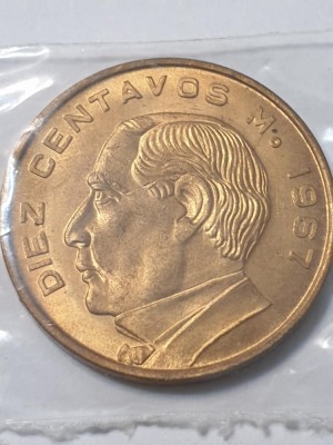 Mexic 10 cent 1967 UNC foto