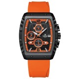 Ceas barbatesc Naviforce Sport Casual Quartz Analog Silicon Cronograf Portocaliu