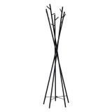 Cuier metalic HM W35, tip pom, cu 15 agatatori, pentru hol, salon, negru