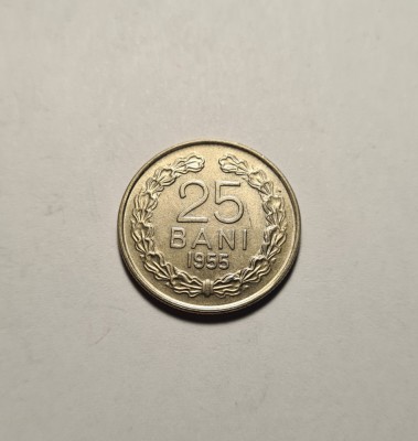 25 bani 1955 UNC foto