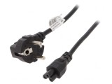 Cablu de Alimentare 3x0.5mm2 cu Ştecăr &icirc;n Unghi și Conector IEC C5 PVC, Akyga