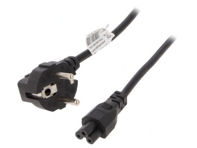 Cablu de Alimentare 3x0.5mm2 cu Ştecăr &amp;icirc;n Unghi și Conector IEC C5 PVC foto