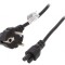 Cablu de Alimentare 3x0.5mm2 cu Ştecăr &icirc;n Unghi și Conector IEC C5 PVC