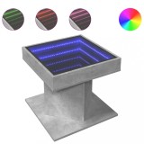Cumpara ieftin Masuta de cafea cu LED, gri beton, 50x50x45 cm, lemn prelucrat