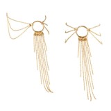 Brățări pentru picior BIJOUX INDISCRETS Magnifique, design elegant cu inel și lanțuri metalice, culoare auriu