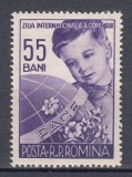 ROMANIA 1956 LP 406 ZIUA INTERNATIONALA A COPILULUI MNH, Nestampilat