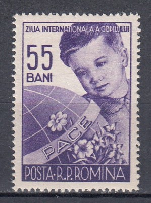 ROMANIA 1956 LP 406 ZIUA INTERNATIONALA A COPILULUI MNH foto