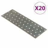 VidaXL Plăci perforate, 20 buc., 2 mm, 240x80 mm, oțel galvanizat