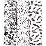 T-TOMI TETRA Black Flowers scutece textile 70x70 cm 3 buc