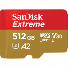 Card Sandisk Extreme R190/W130 microSDXC 512GB UHS-I U3 A2 Clasa 10 cu adaptor SD foto