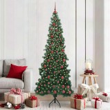 vidaXL Pom de Crăciun Artificial pentru Colț Verde 210 cm PVC și Metal 3397276
