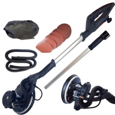 Slefuitor &Oslash; 230 750 W 2100 Rpm pentru perete extensibil cu aspirator, 6 panze abrazive incluse, Kzubr