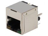 Soclu RJ45 ecranat cu LED 8p8c THT