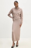 Answear Lab rochie și pulover culoarea bej