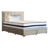 Set Saltea ortopedica, Iris Super Lux Comfort, 90x190x26cm, fermitate tare, cu plasa de arcuri tip Bonell, sistem de aerisire banda Spaceair, Saltsib