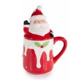 Cana Mos Craciun ceramica multicolora &Oslash; 9 cm x 18.5 H, 400 ml
