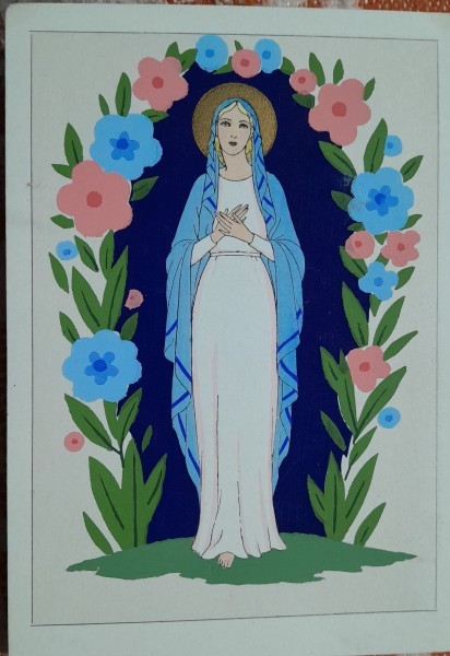 Carte postala, desen manual, Sacra ARS NOVA, perioada interbelica