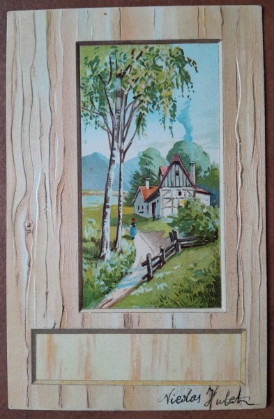 Carte postala, conac la tara, 1902