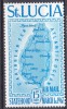 DB1 Santa Lucia 1967 Independenta Harta Insula 1 v. MNH, Nestampilat