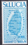 DB1 Santa Lucia 1967 Independenta Harta Insula 1 v. MNH, Nestampilat