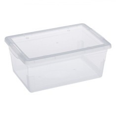 Cutie Depozitare Plastic Transparent, Capacitate 9L, 38x24x14 cm