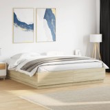 Cumpara ieftin Cadru de pat, stejar sonoma, 180x200 cm, lemn prelucrat