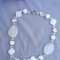 COLIER/LANT VINTAGE CU AGATE ALBE, CUART ALB SI CRISTAL FATETAT