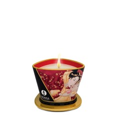 Shunga Candle Strawberry - Lum&acirc;nare de Masaj cu Aromă de Căpșuni, 170 ml