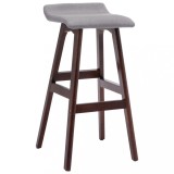vidaXL Scaun de bar, gri deschis, material textil