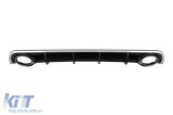 Difuzor tip RS6 cu capete cromate potrivit pentru bara spate standard a Audi A6 C7 4G 2011-2015 sedan, break -o---o- Performance AutoTuning