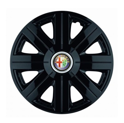 Set 4 Capace Roti, potrivite jantelor de R16, pentru Alfa Romeo, model Cosmos Negru foto