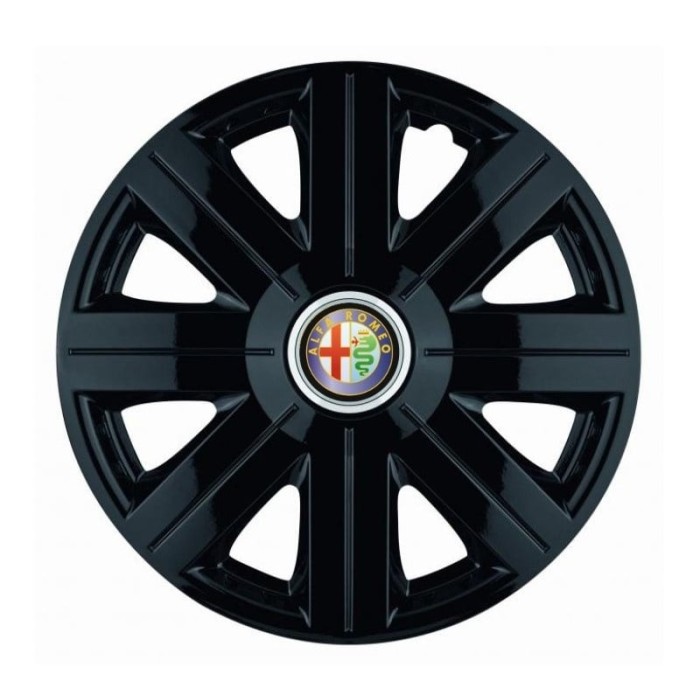 Set 4 Capace Roti, potrivite jantelor de R16, pentru Alfa Romeo, model Cosmos Negru