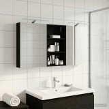 vidaXL Set dulap baie cu raft 3 pcs 140 x 14,5 x 70 cm Lemn compozit 3403785