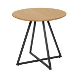 Cumpara ieftin Masa MDF stejar metal negru Delik 50x50x45 cm