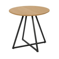 Masa MDF stejar metal negru Delik 50x50x45 cm