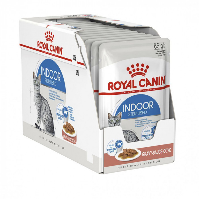 Royal Canin Indoor Sterilised In Gravy Pliculeț 12 x 85 g
