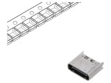 Soclu USB C pentru PCB SMT PIN 24 Gen2 USB 3.1