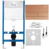 Cadru WC &icirc;ncastrat K011A-Q Rea cu buton T Brush Copper/Rose Gold