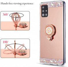 Husa oglinda cu pietricele si inel pt. Samsung Galaxy Note 10, Note 10 Lite foto