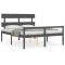 Cadru de pat senior cu tablie, gri, king size, lemn masiv