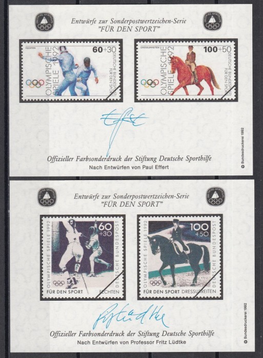 Germania 1992 - Jocurile Olimpice de la Barcelona, 2 Colite, MNH