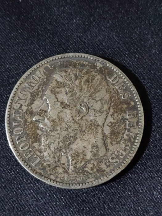 Belgia 1872 - 5 franci - monedă de argint