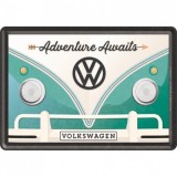 Placa metalica - Volkswagen Adventure Awaits - 10x14 cm, Nostalgic Art Merchandising