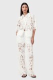 AllSaints pantaloni CHARLI culoarea alb, drept, high waist, W080TC