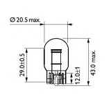 Bec Semnalizare W21/5W 12V Set 10 Buc Philips 68312 12066CP