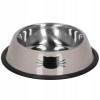 Castron, bol, pentru caine, pisica, rotund, inox, bej, 12 cm GartenVIP DiyLine, Springos