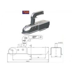 Cupla remorca patrata 750i